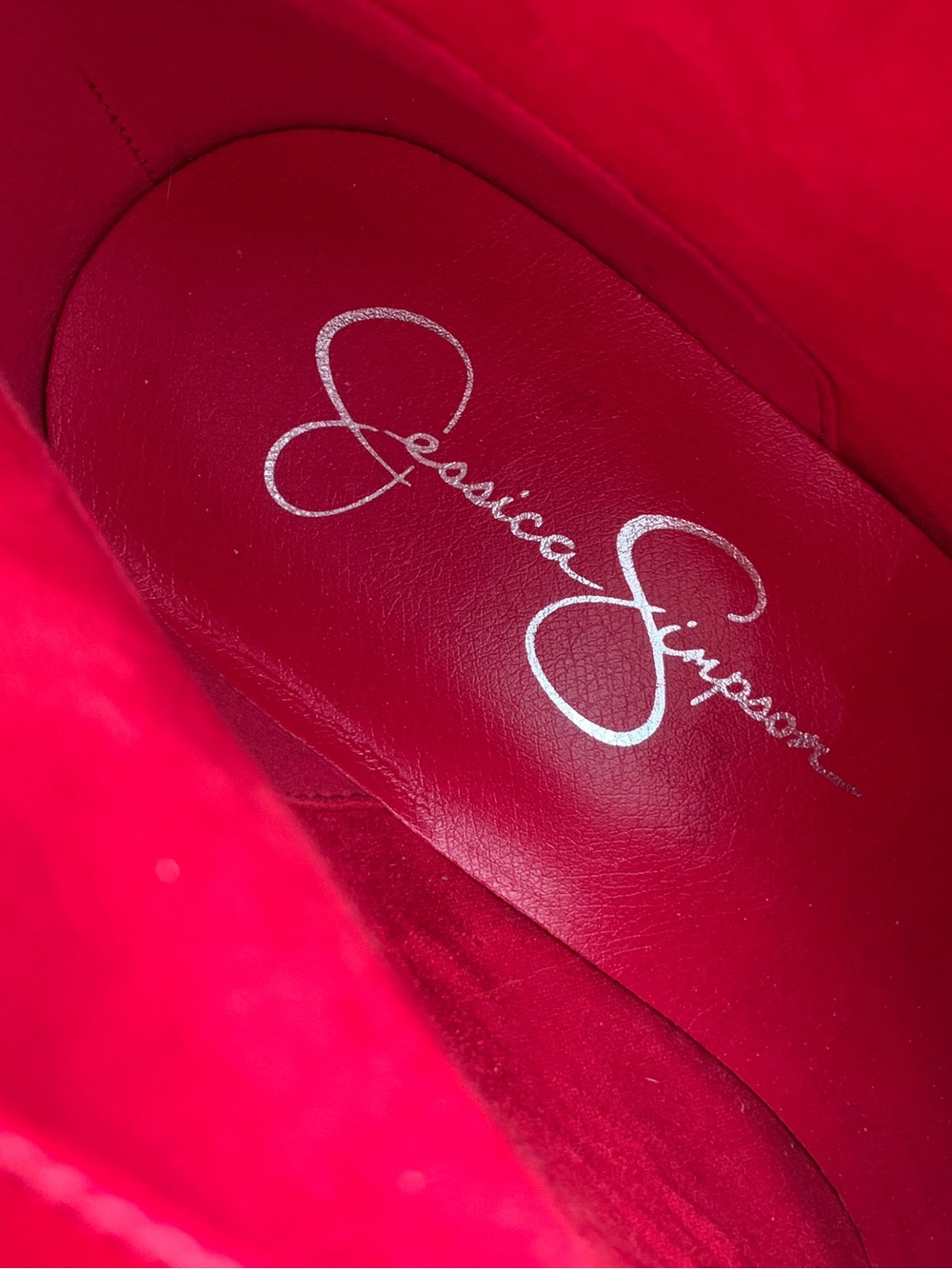 JESSICA SIMPSON Red Crystal Embellished Women's Ankle Boots (Sz 10) - Picture 6 of 10